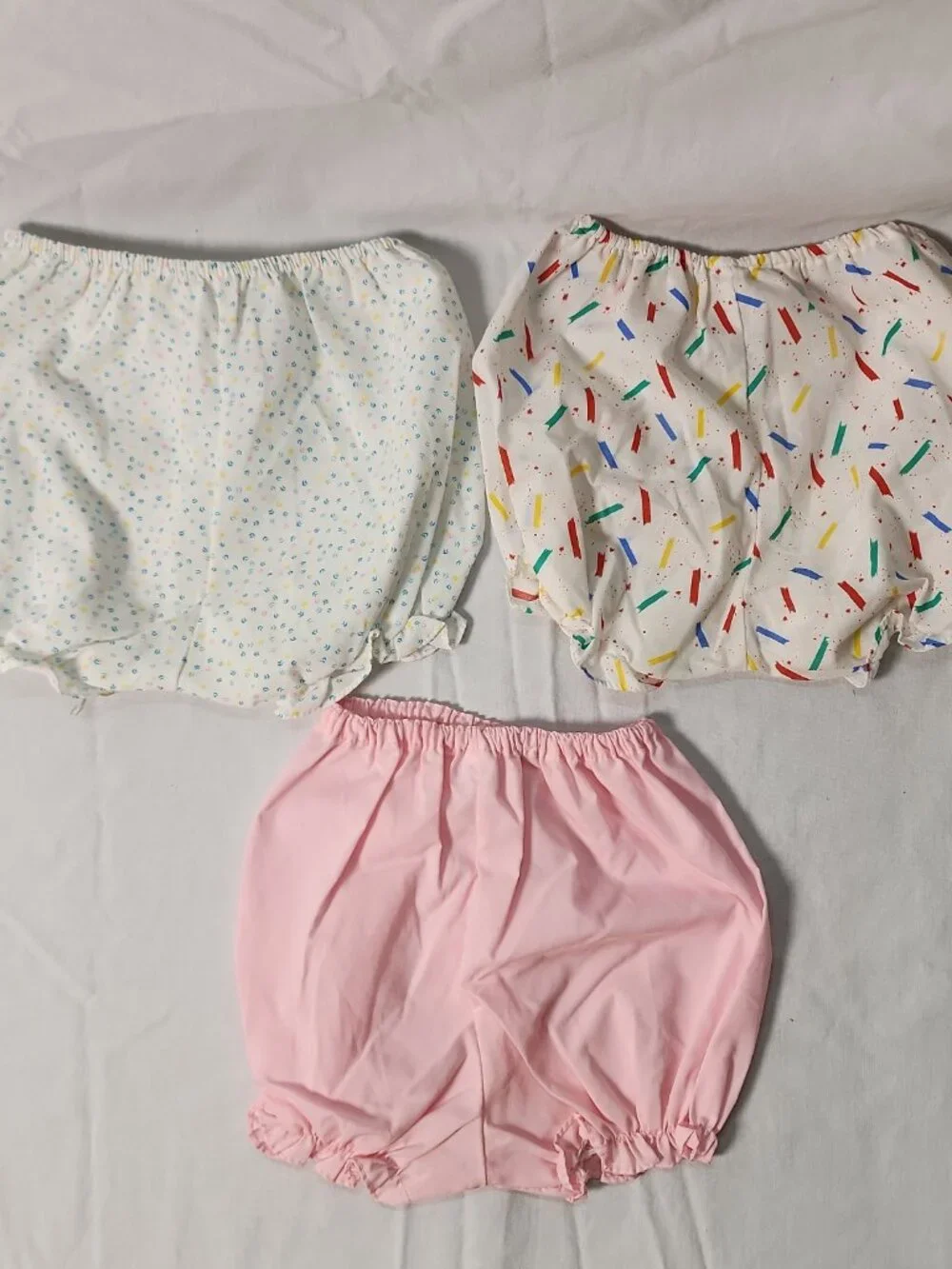 Handmade Baby Bloomers Lot 3 Confetti Sprinkle Pastel Pink 6-12M Diaper Cover